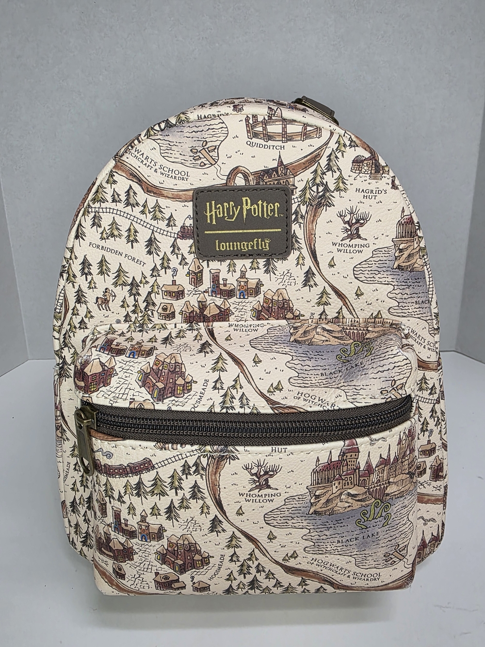 Harry Potter Loungefly Map Print Mini Backpack - Cream/Brown/Green